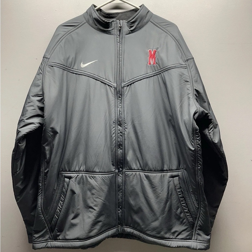 Nike Charcoal Windbreaker with Red Accents